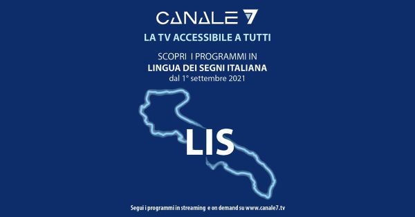 Banner Canale7 TV accessibile a tutti programmi Lingua dei Segni Italiana r